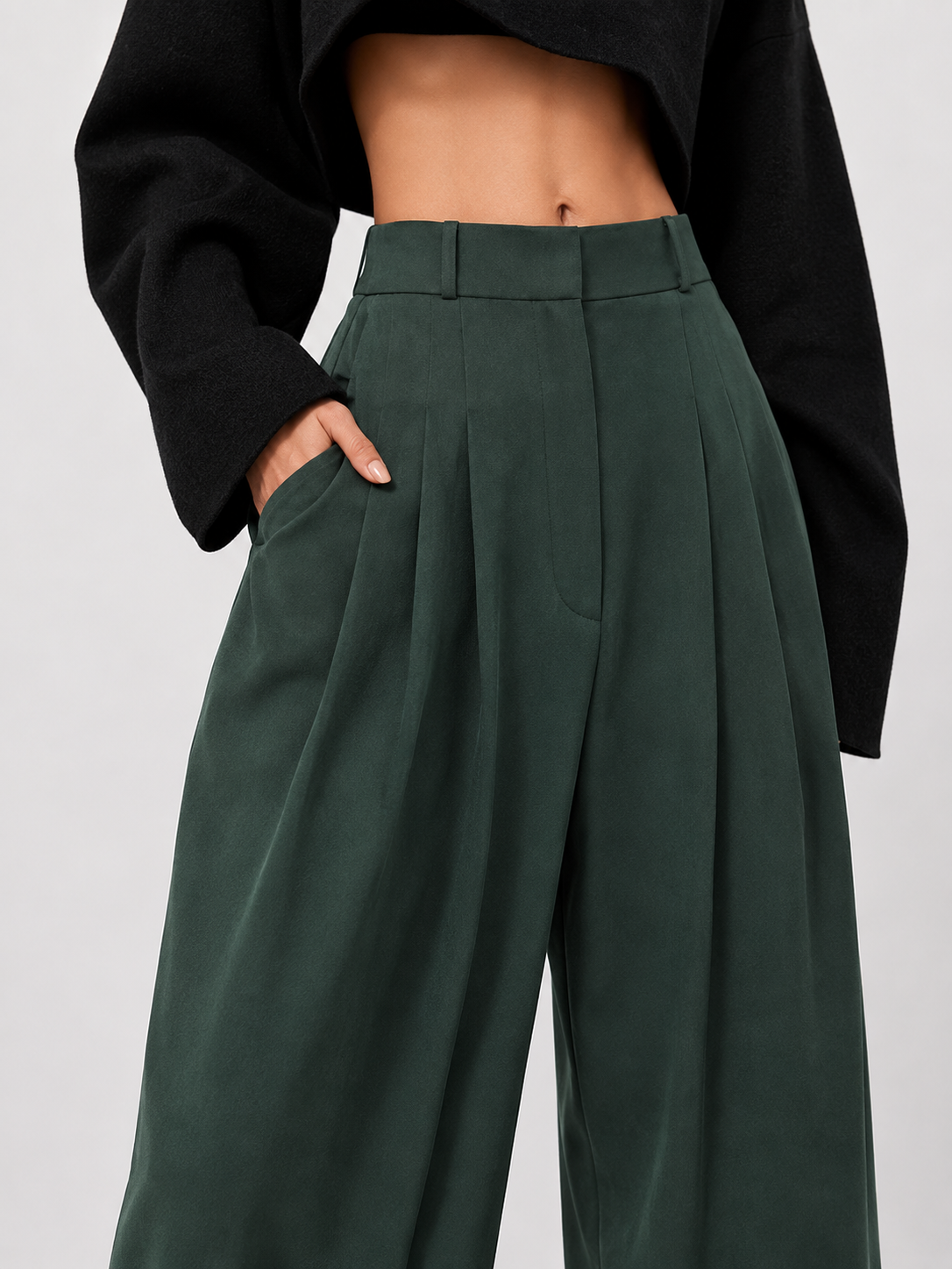 Relaxed High-Waist Wide-Leg Pants
