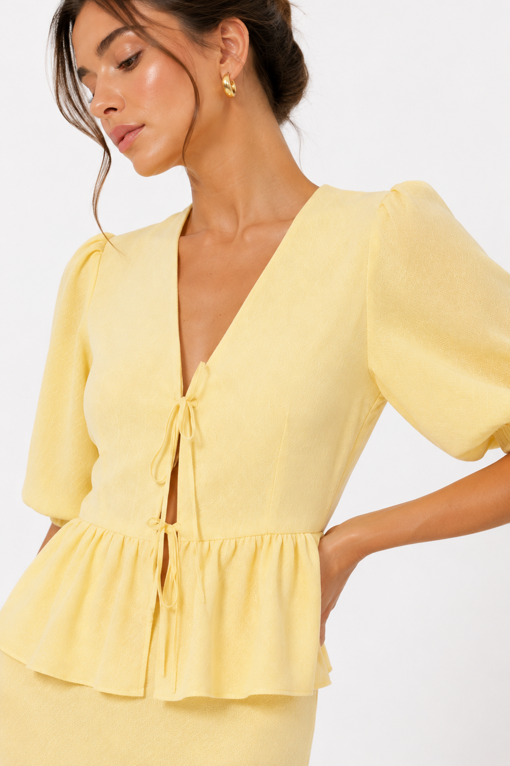 Ruffle Sleeve Blouse and Flowing Maxi Skirt Set