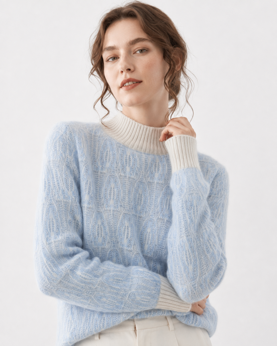 Brushed Mock-Neck Sweater