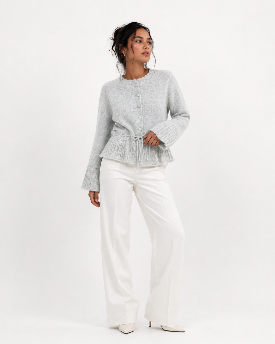 Drawstring Knit Cardigan