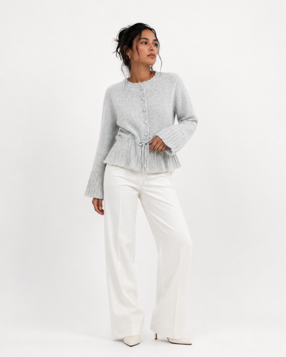 Drawstring Knit Cardigan
