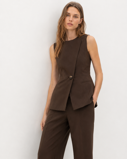Asymmetric Vest Two-Piece Set