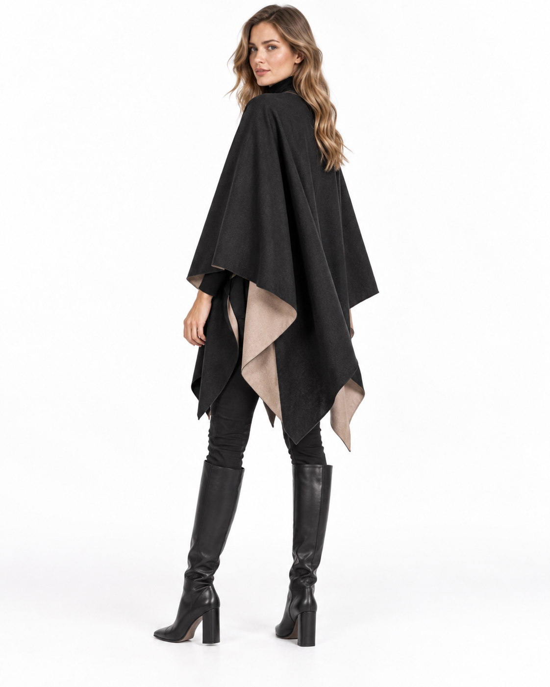 Reversible Patchwork Blanket Poncho