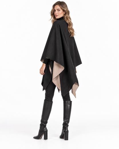 Reversible Patchwork Blanket Poncho