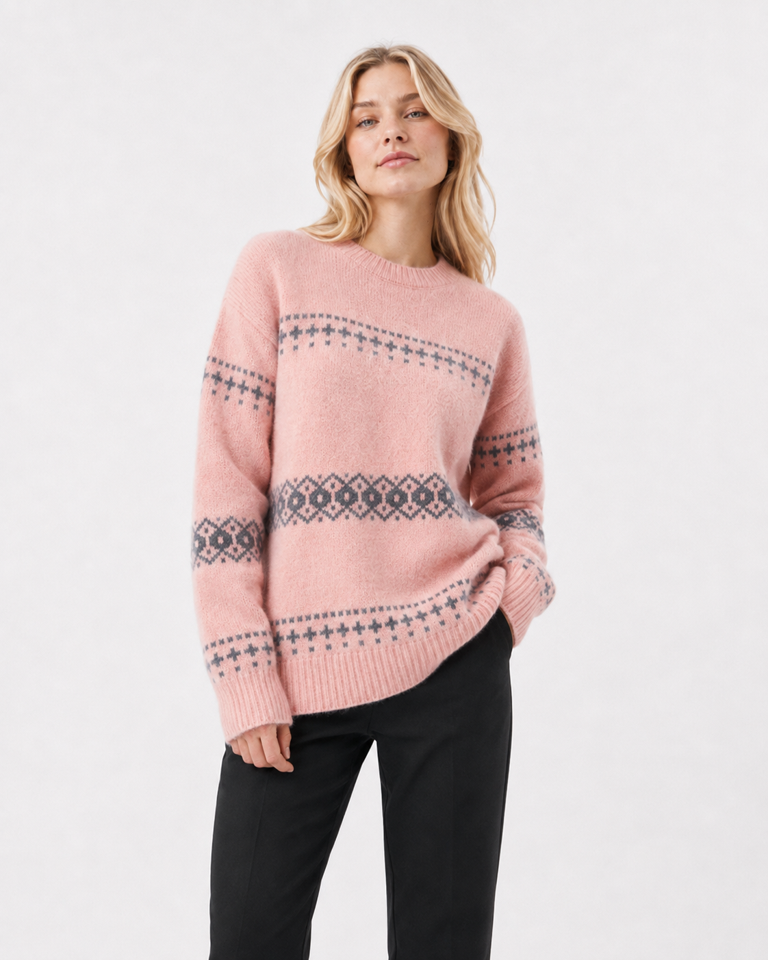 Fair-Isle Crew-Neck Sweater