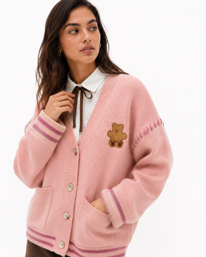 Embroidered V-Neck Cardigan