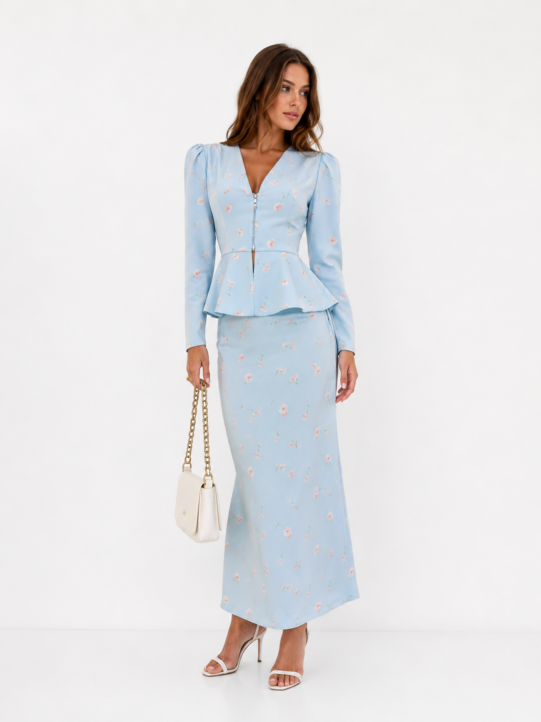 Tailored Blazer and High-Waist Maxi Skirt Set