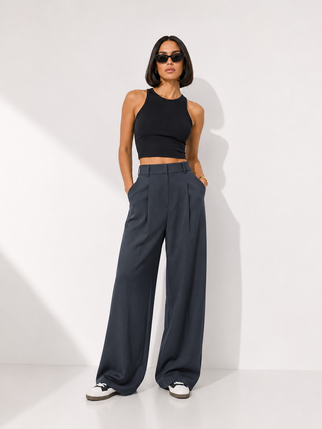 Wide-Leg Tailored Pants
