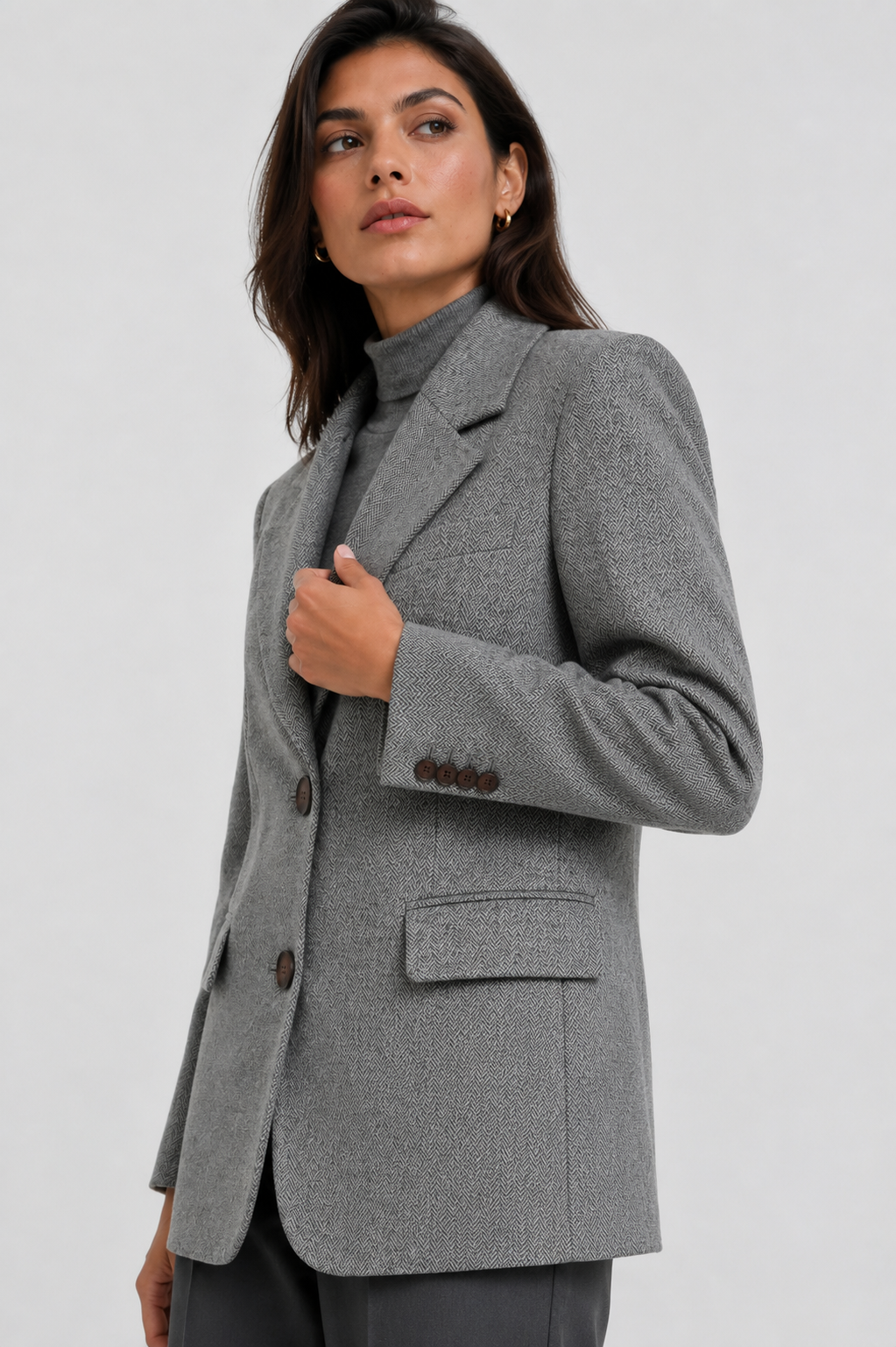 Gray Mélange Tailored Blazer