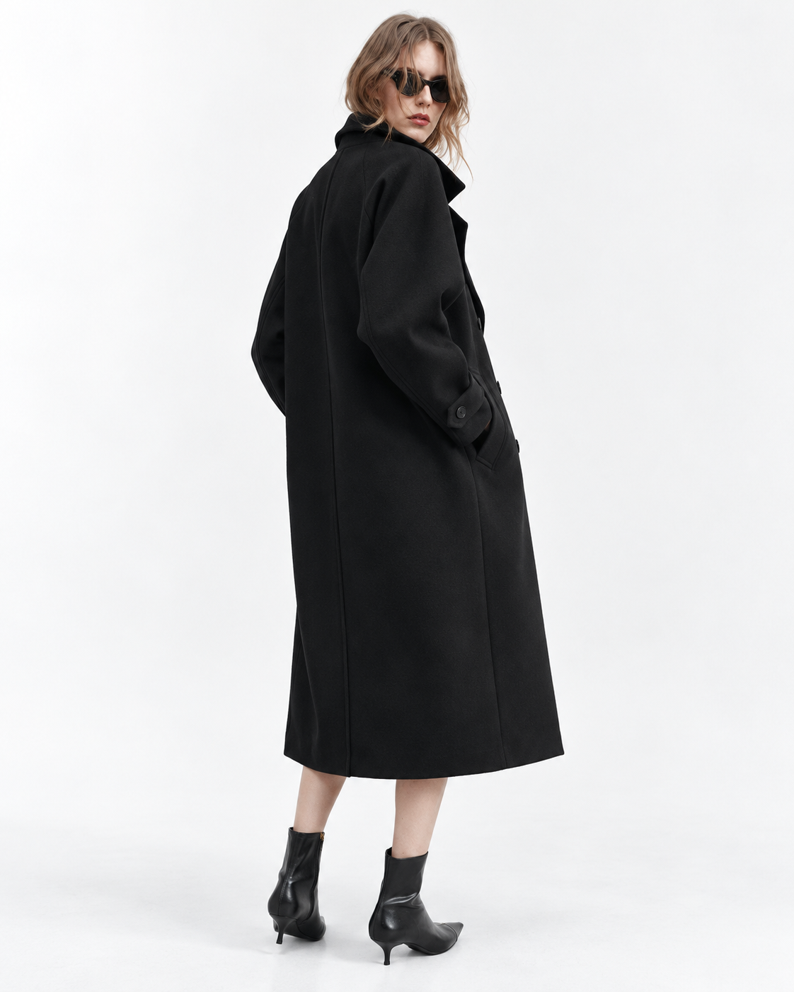 Relaxed Double-Breasted Longline Coat