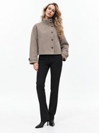 Asymmetric High-Neck Wool Blend Jacket