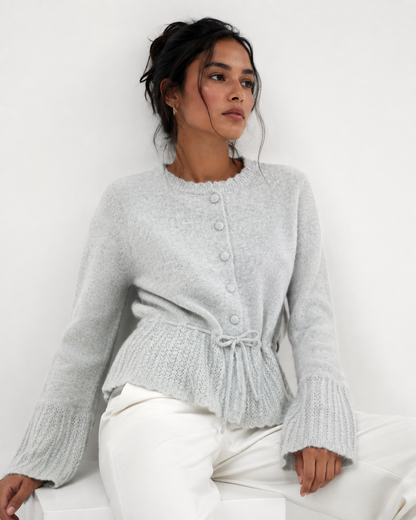 Drawstring Knit Cardigan