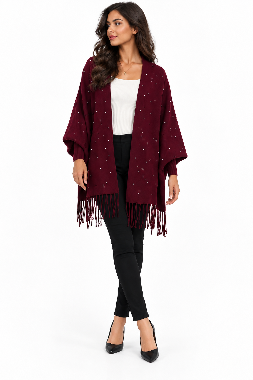 Embellished Tassel Cape