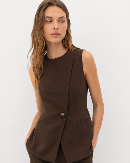 Asymmetric Vest Two-Piece Set