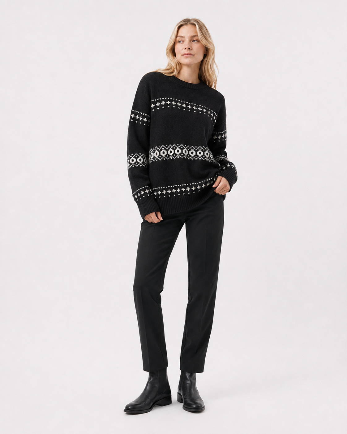 Fair-Isle Crew-Neck Sweater