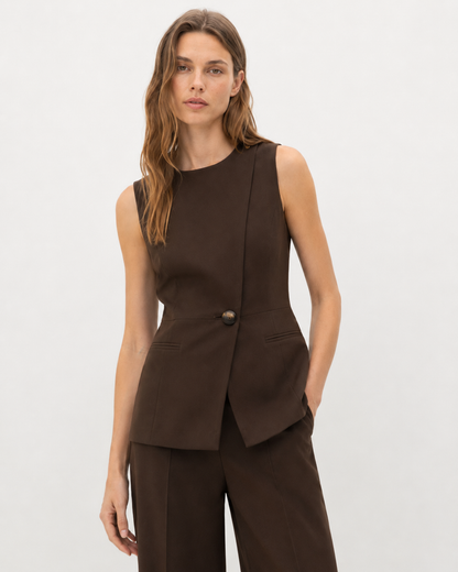 Asymmetric Vest Two-Piece Set