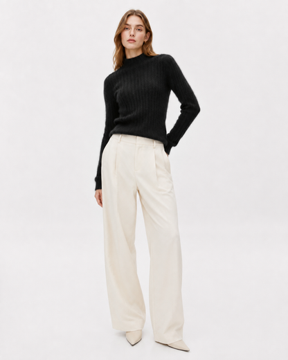 Half-High-Neck Knit Sweater