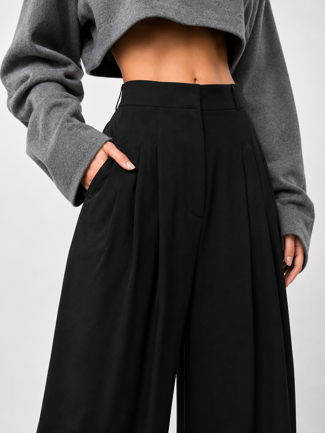 Relaxed High-Waist Wide-Leg Pants