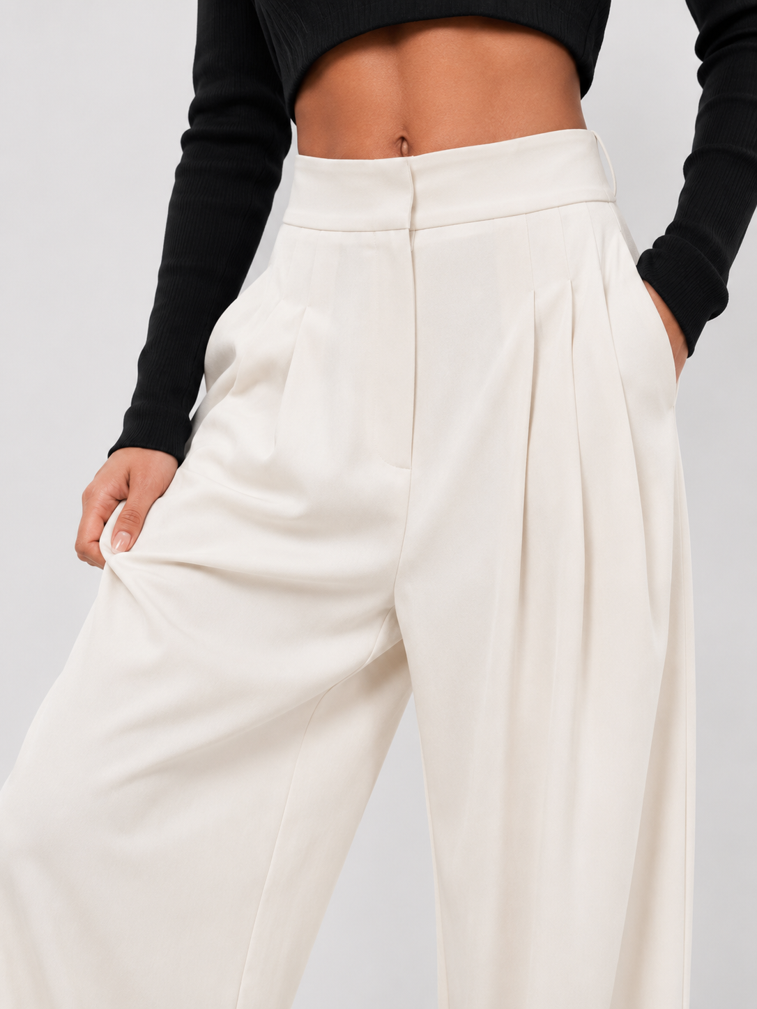 Relaxed High-Waist Wide-Leg Pants