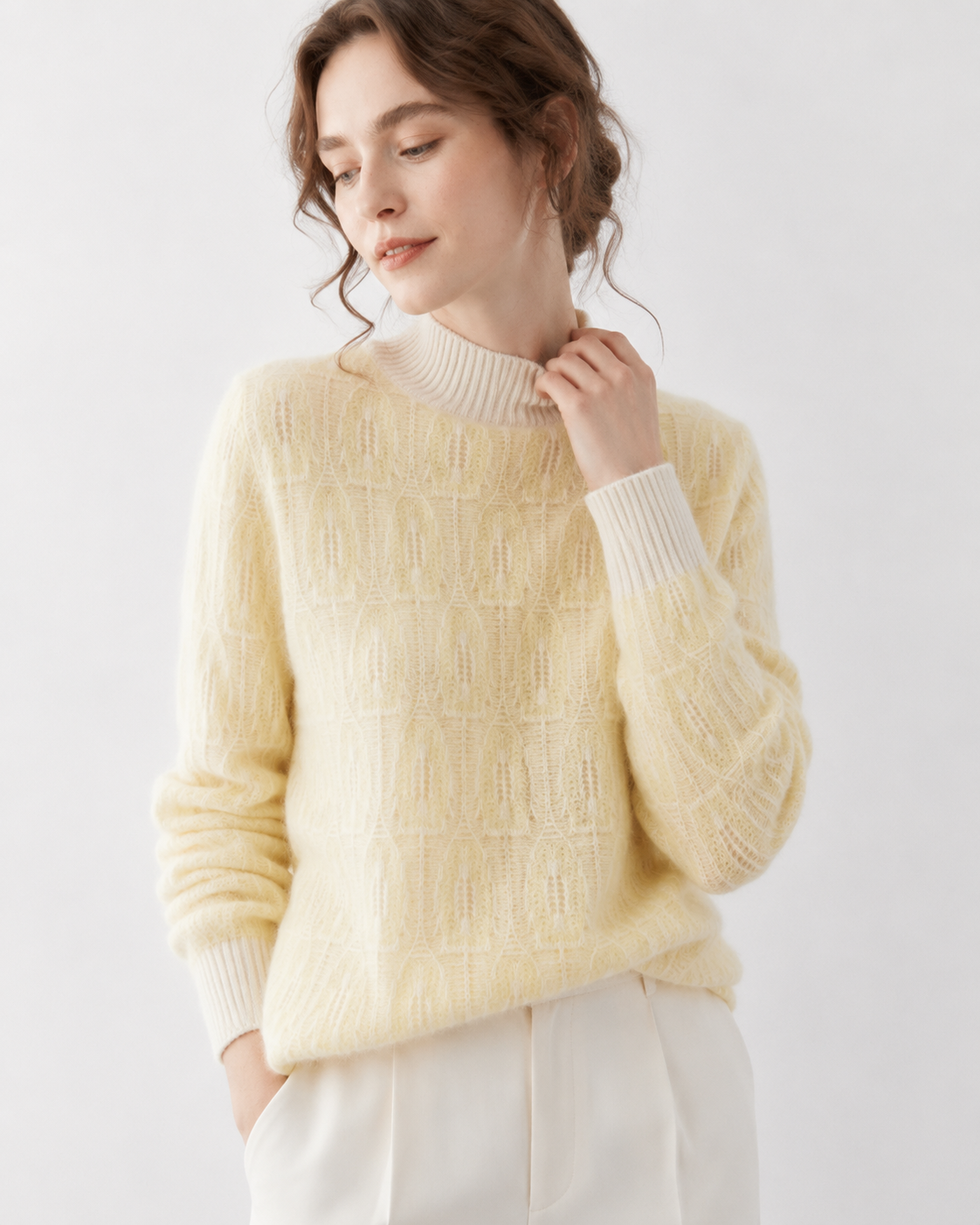 Brushed Mock-Neck Sweater