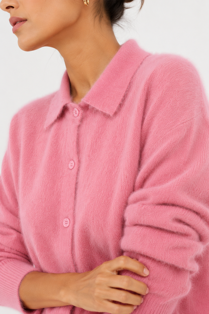 Brushed Collared Cardigan