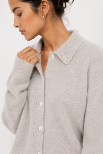 Brushed Collared Cardigan