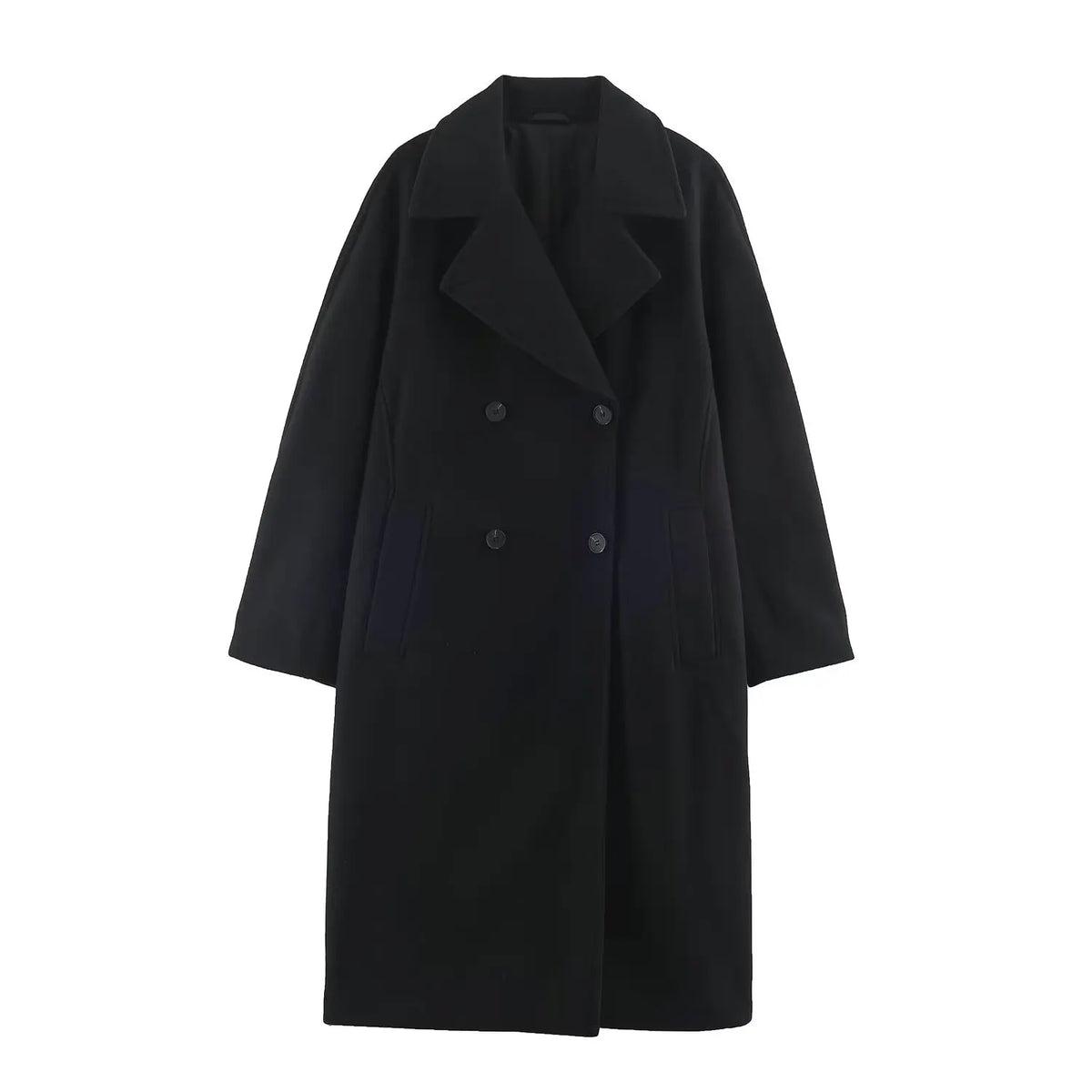 Relaxed Double-Breasted Longline Coat