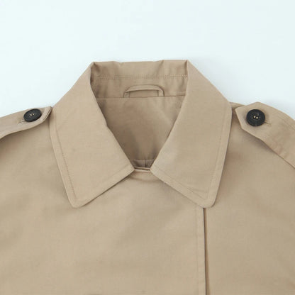 Cropped Double-Button Utility Jacket