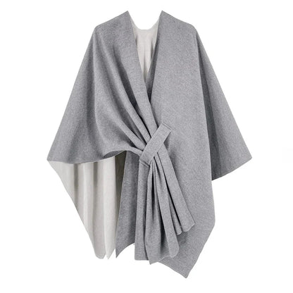 Reversible Patchwork Blanket Poncho