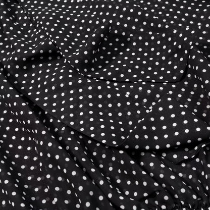 Polka-Dot High-Neck Blouse and A-Line Maxi Skirt Set