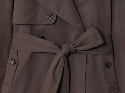 Wrap-Belt Cropped Trench Jacket