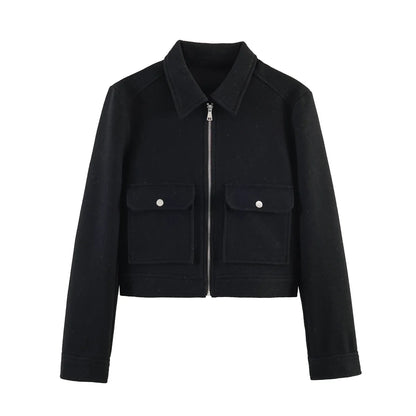 Collared Zip-Front Jacket