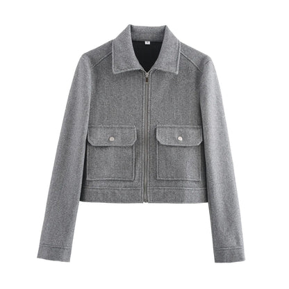 Collared Zip-Front Jacket