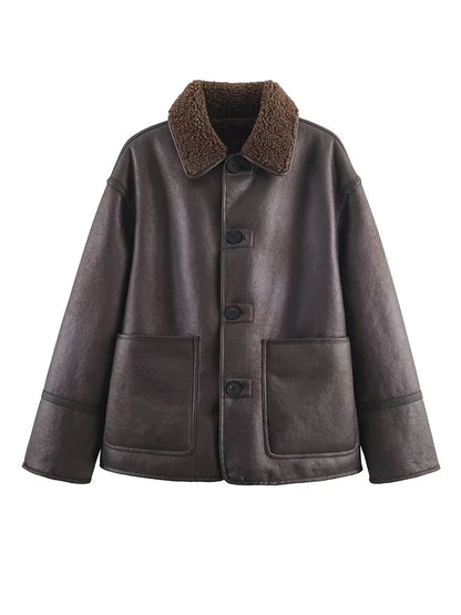 Contrast Collar Structured Jacket