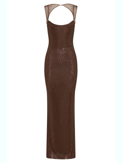 Sheer Embellished Maxi Dress