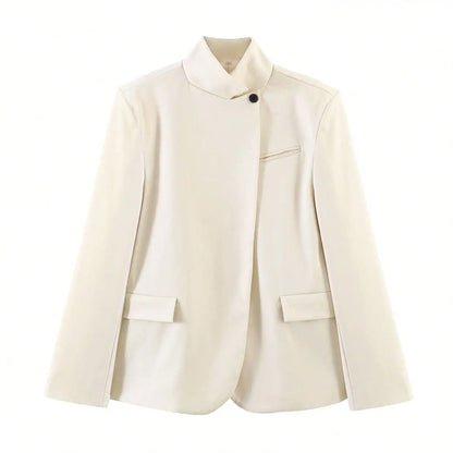 Asymmetric Cut-Out Tailored Blazer